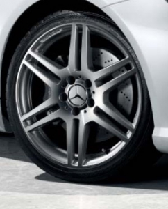 AMG light-alloy wheels. Styling IV, 6-twin-spoke, painted titanium grey, high-sheen surface,